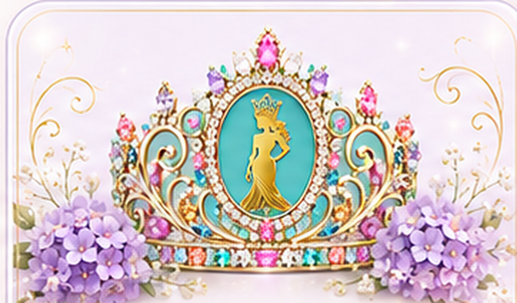 Signature turquoise jeweled Miss Beautiful & Elegance crown